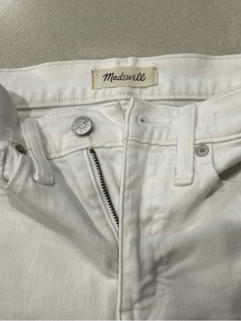 Madewell Women’s White Skinny High Rise Jeans - Zip Fly
